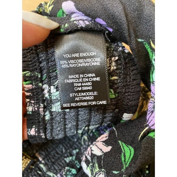 AFRM Bnwot Womens "Luka" Black Floral Cropped Top - Picture 6 of 9